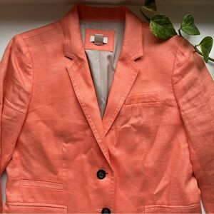 J.Crew Linen Schoolboy Blazer in Coral